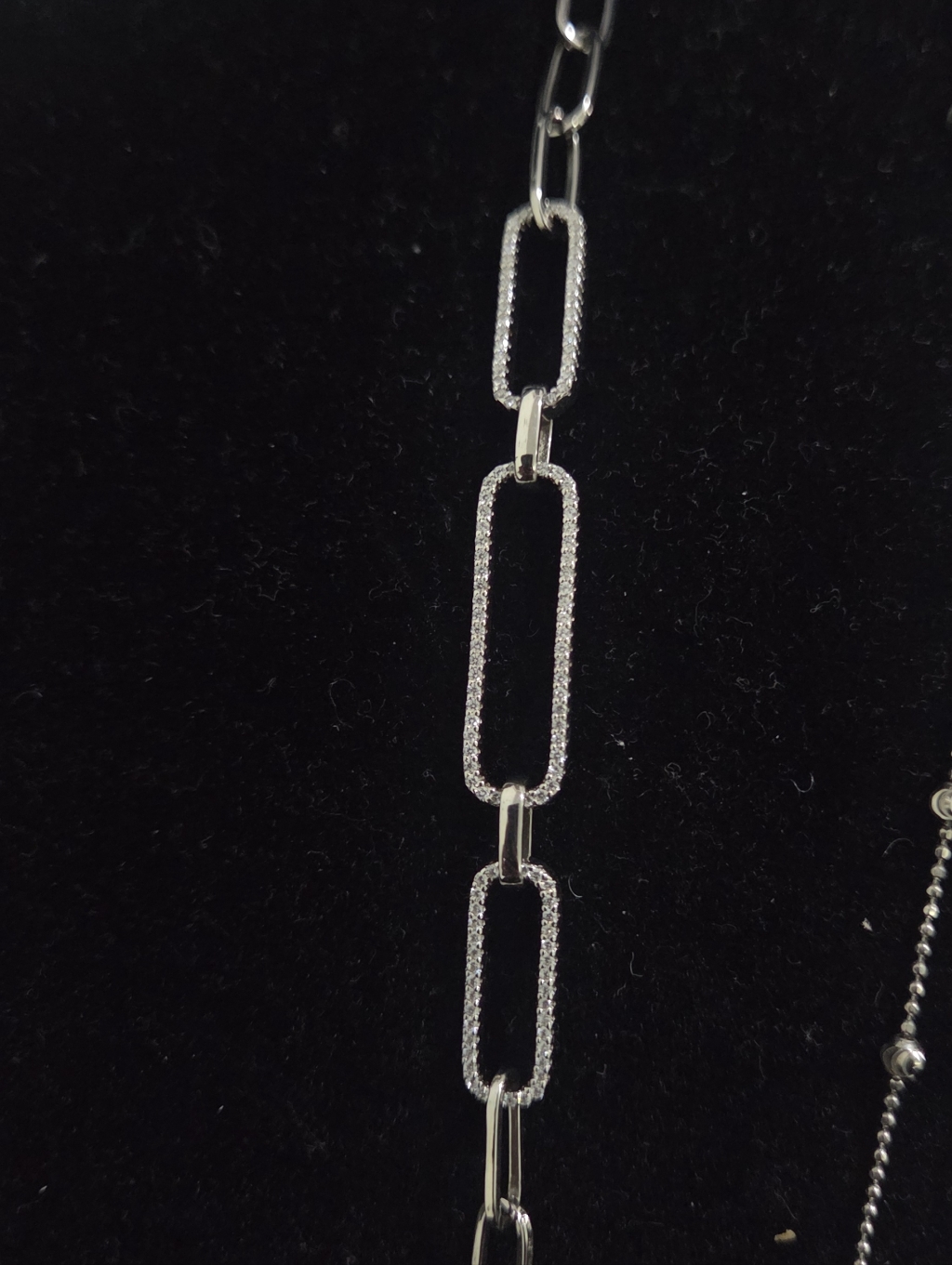 Sterling Silver Rectangular Link Bracelet - Silver